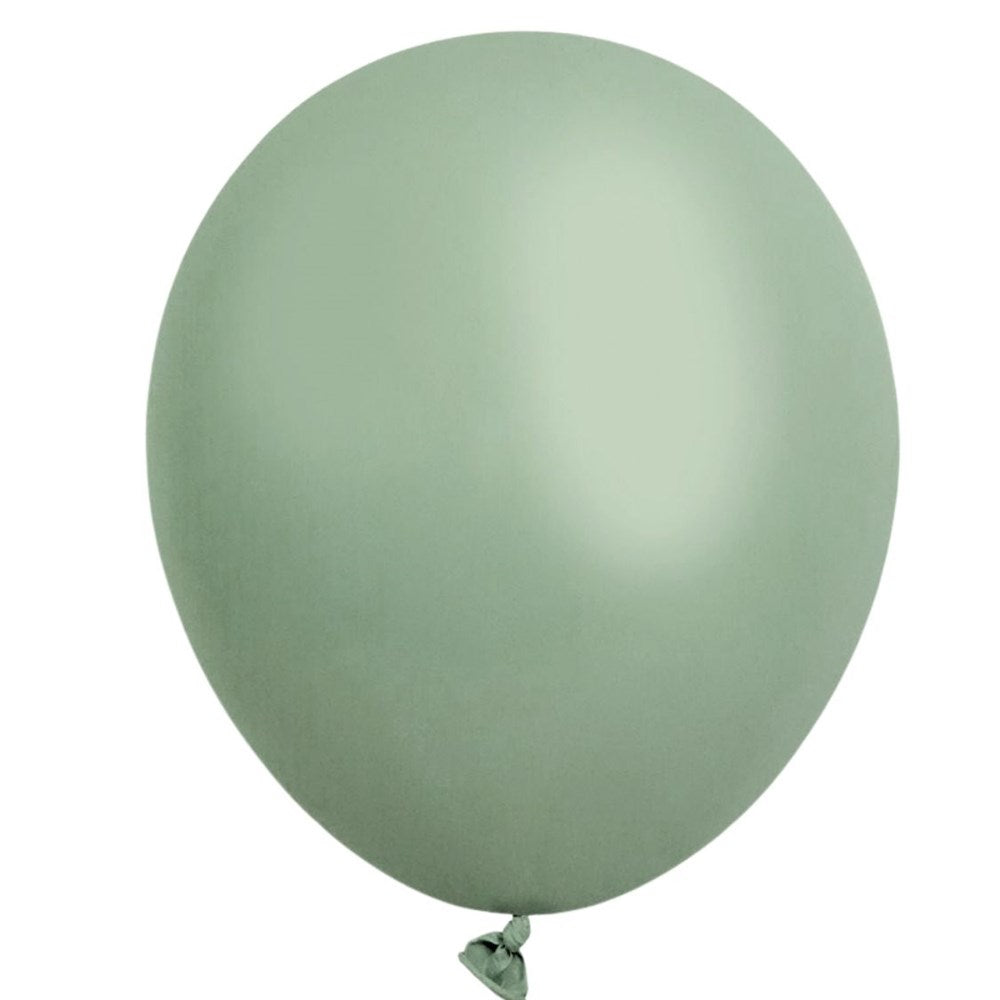 Sage green balloon on a white background