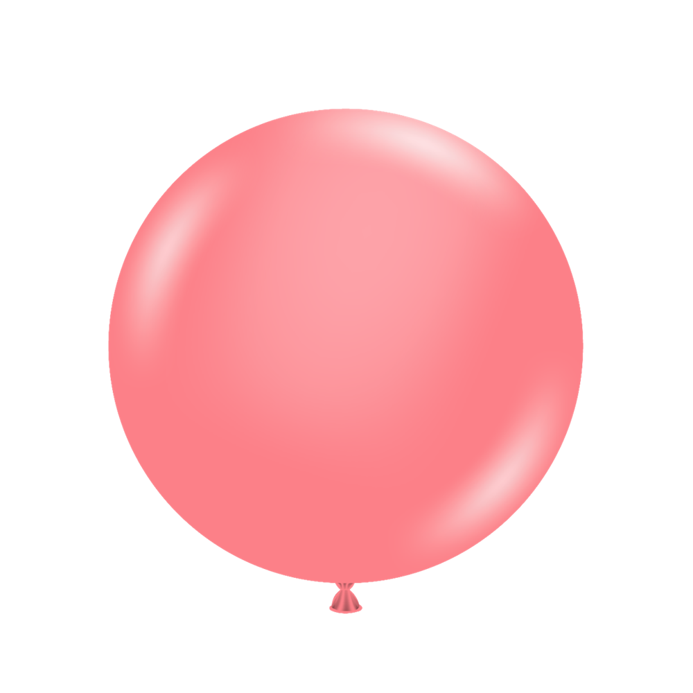 Large coral balloon on a white background