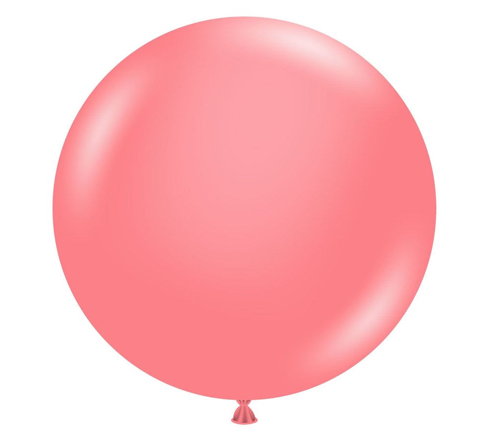 Large coral balloon on a white background