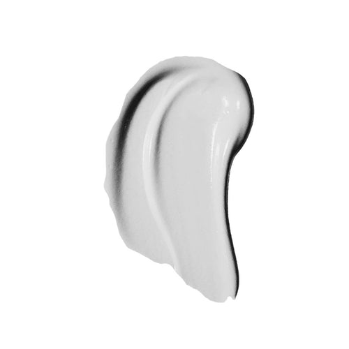 White cream smear on a white background.