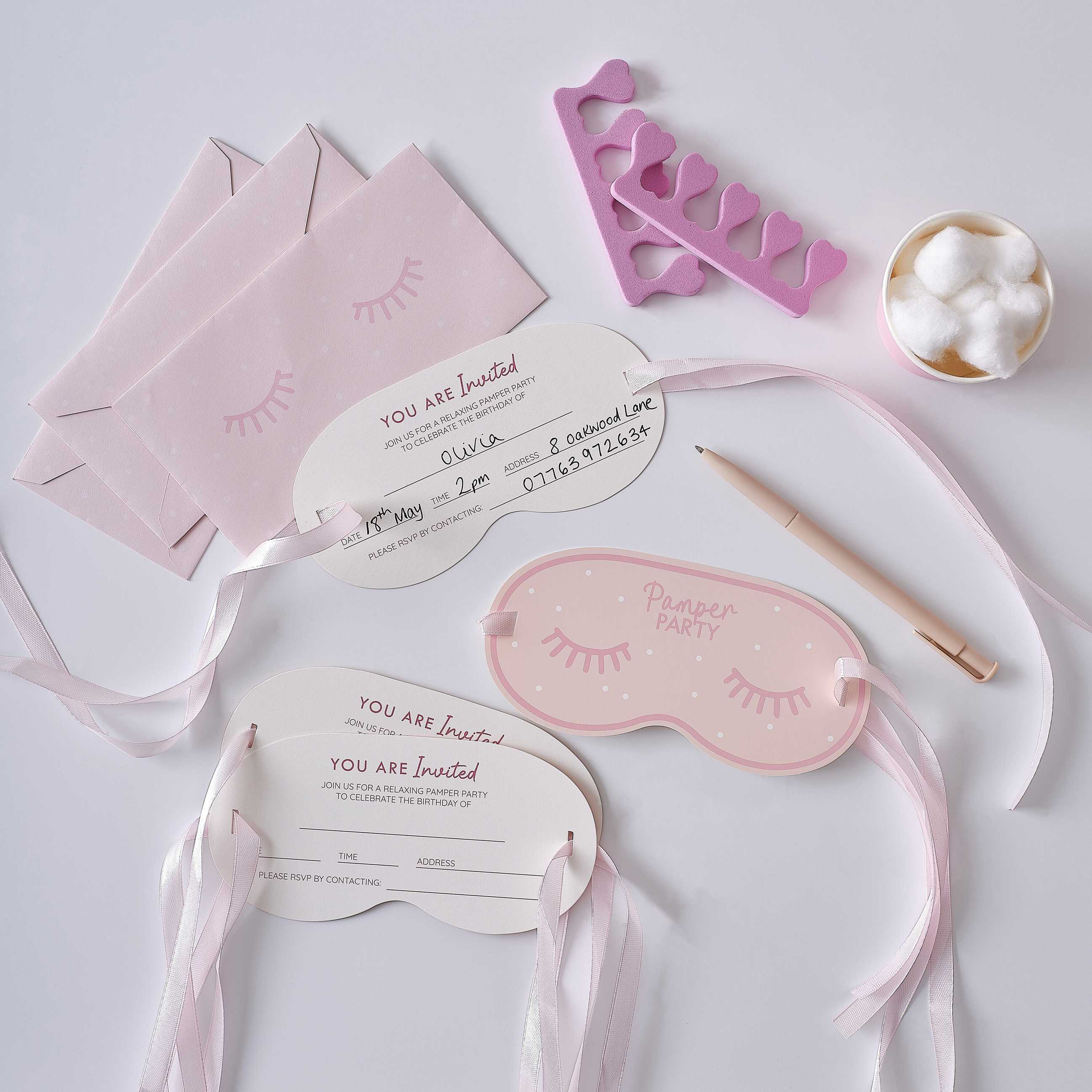 Pamper Party Invitations