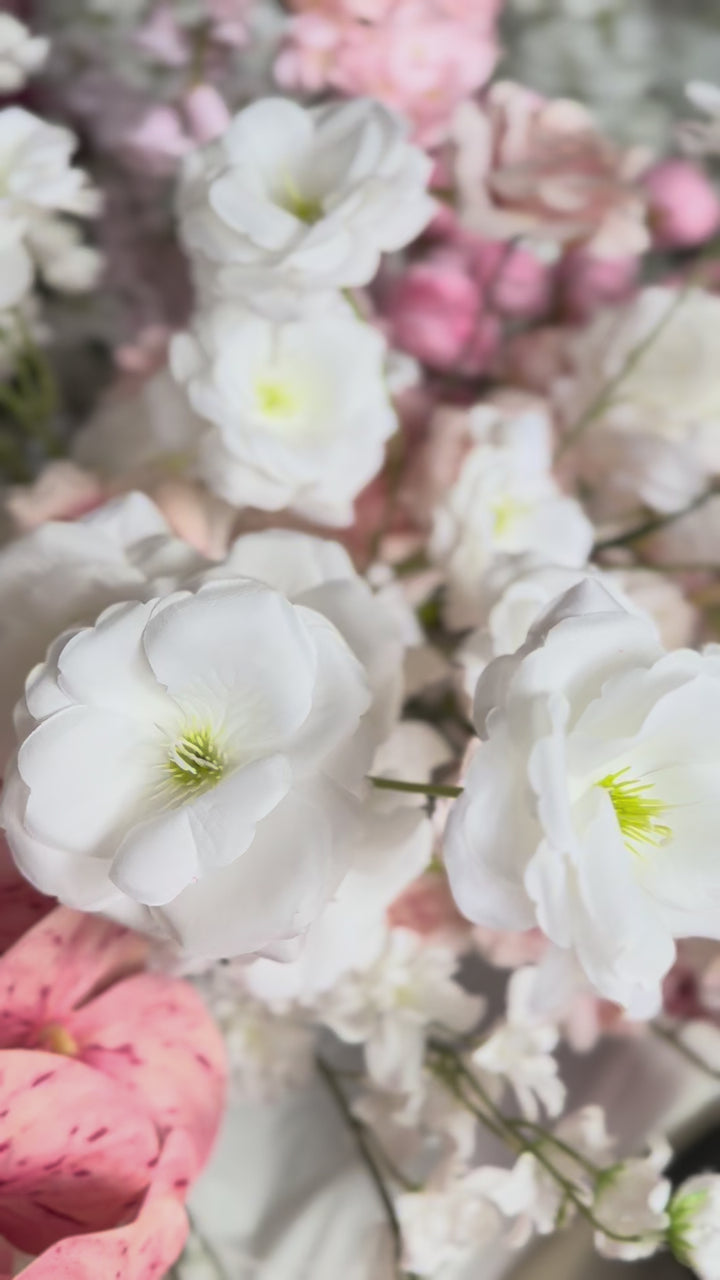 Pastel Pink Backdrop and Soft Pink Floral Rental Bundle