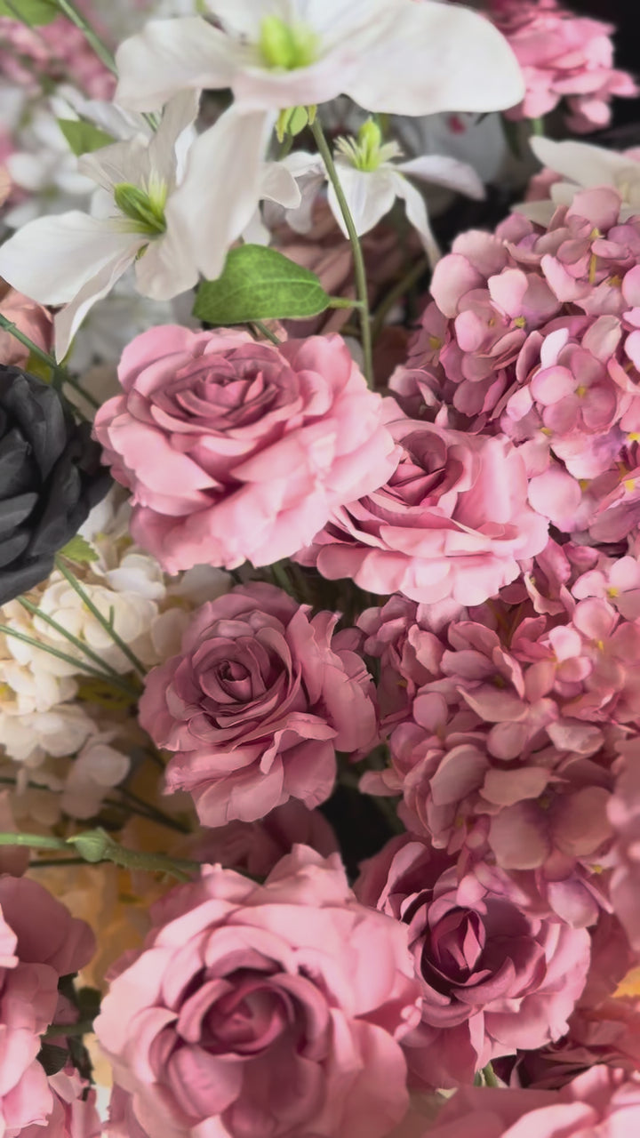 Black Backdrop & Dusty Rose Floral Bundle