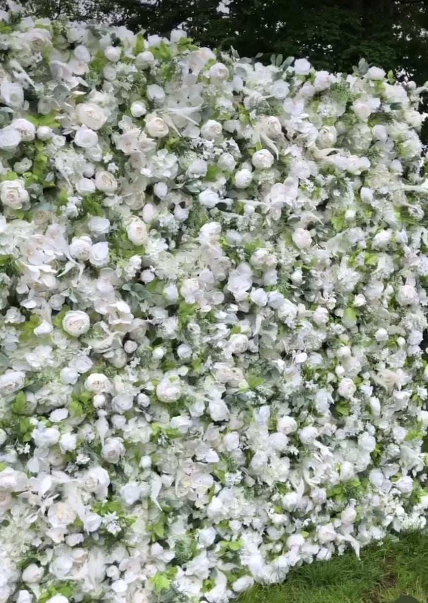 White and green flower wall video
