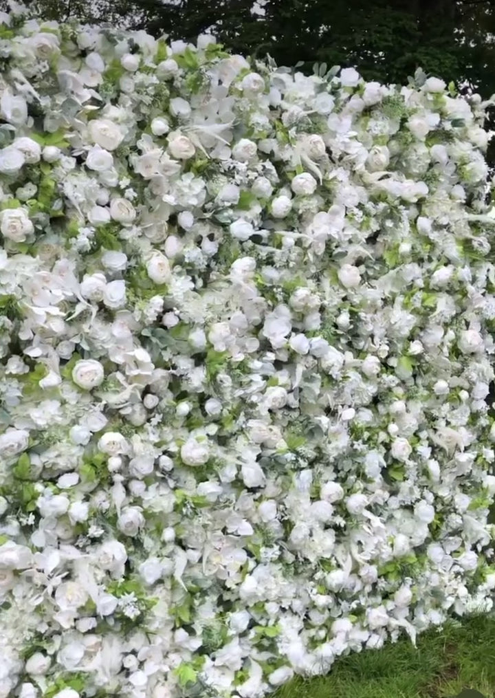 White and green flower wall video