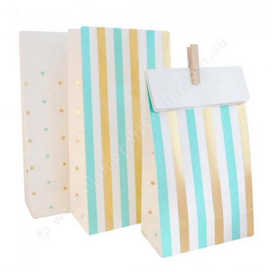 Illume Gold & Mint, Stripes & Dots Treat Bags (PK10)