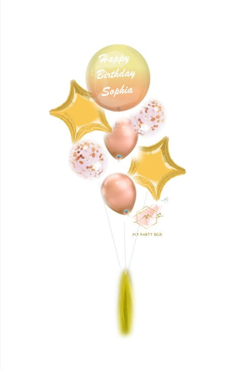 My Party Box Yellow and Orange Deluxe Balloon Bouquet