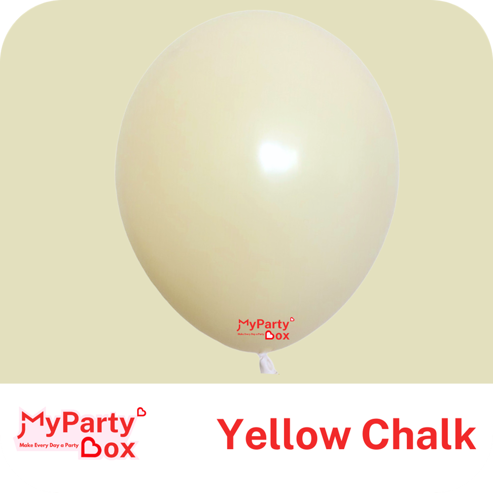 My Party Box Yellow Chalk Double Stuffed Latex Balloon