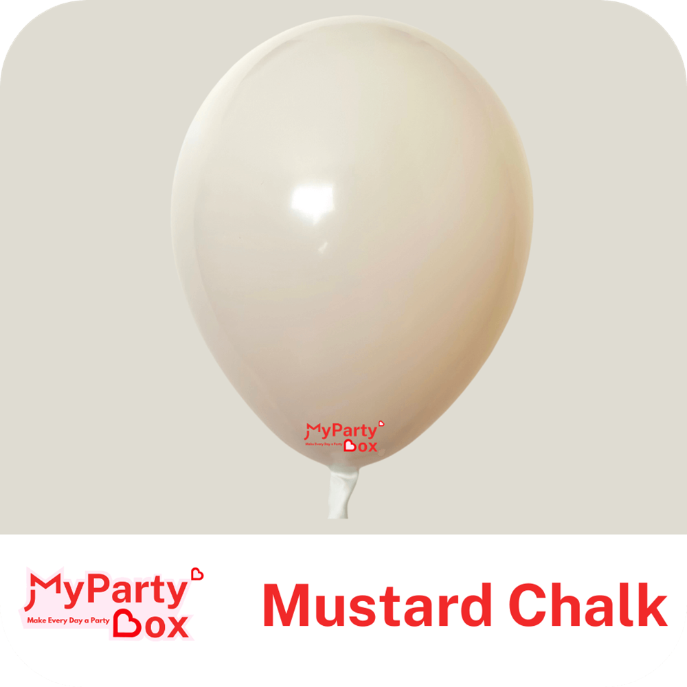 My Party Box Mustard Chalk Double Stuffed Latex Balloon
