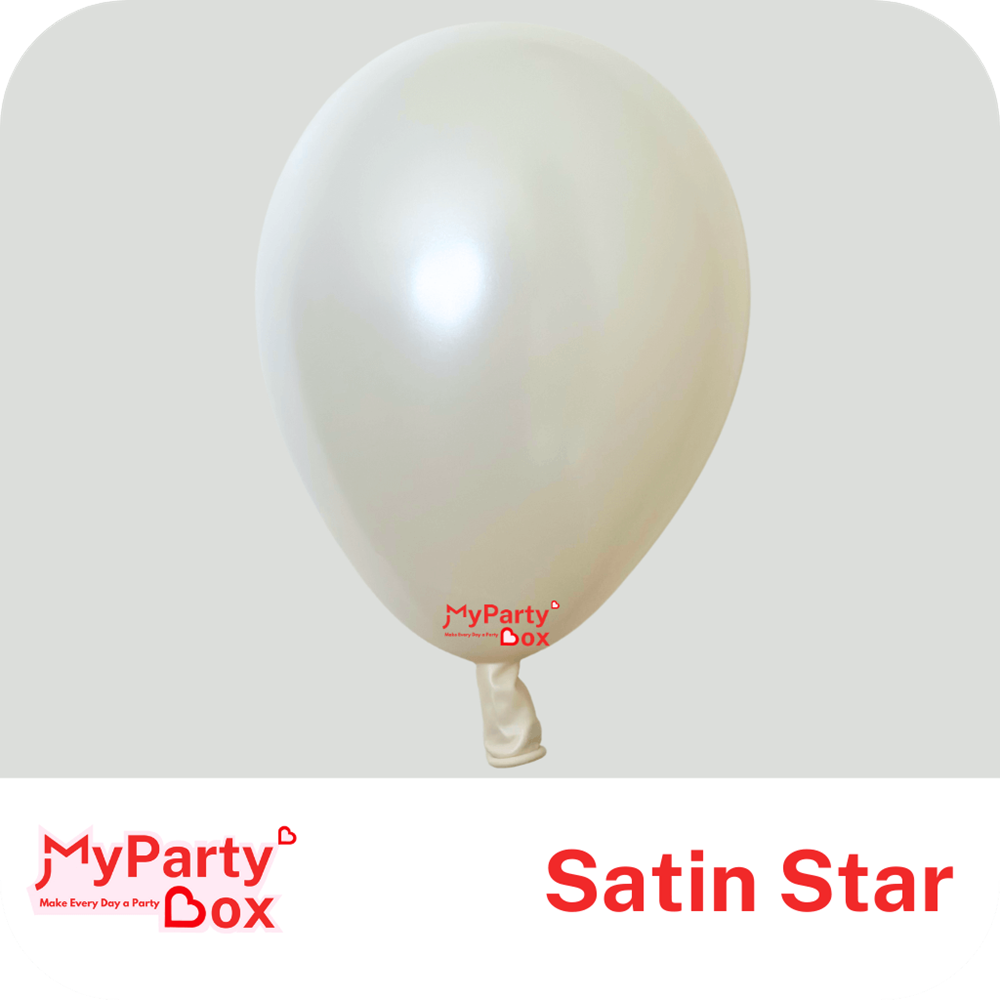 My Party Box Satin Star Double Stuffed Latex Balloon