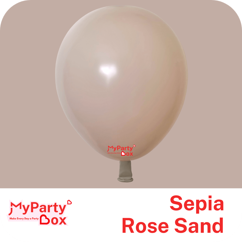 My Party Box Sepia Rose Sand Double Stuffed Latex Balloon