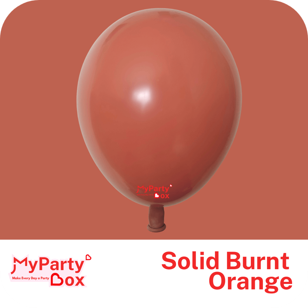 My Party Box Solid Burnt Orange Double Stuffed Latex Balloon