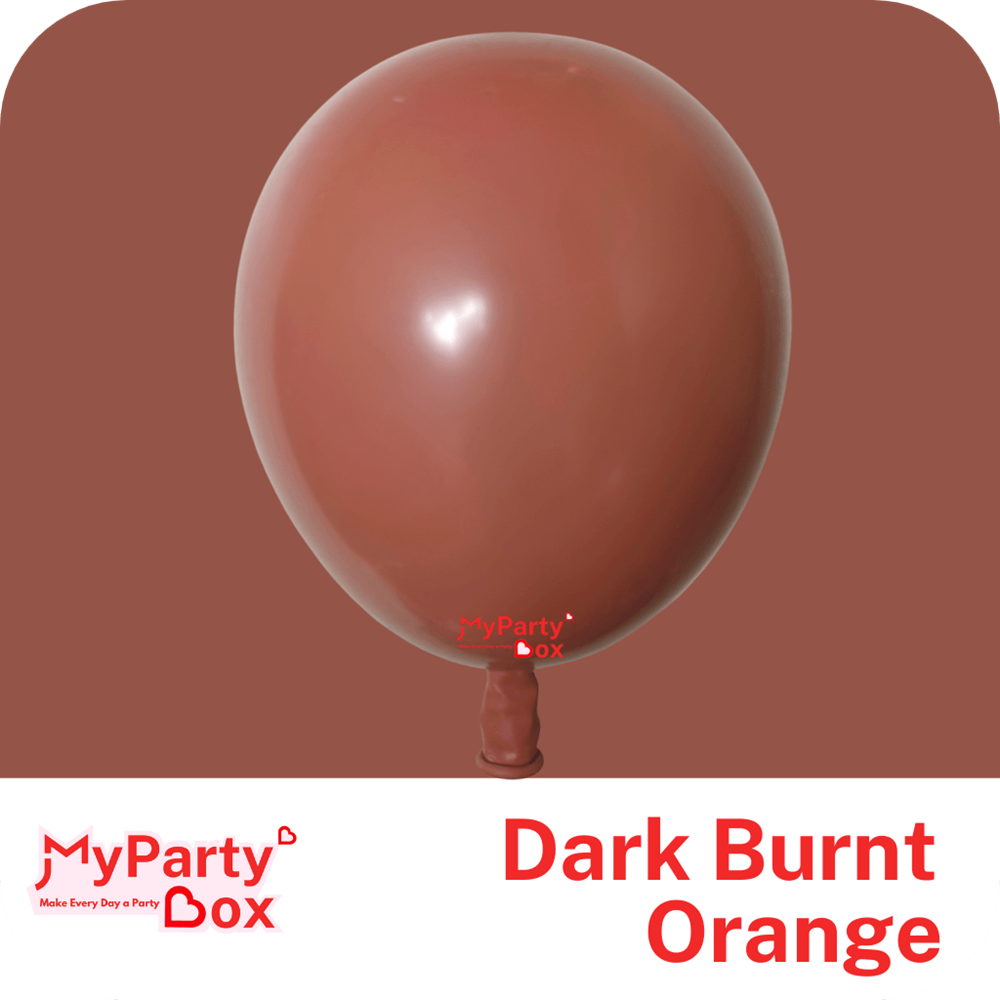 My Party Box Dark Burnt Orange Double Stuffed Latex Balloon