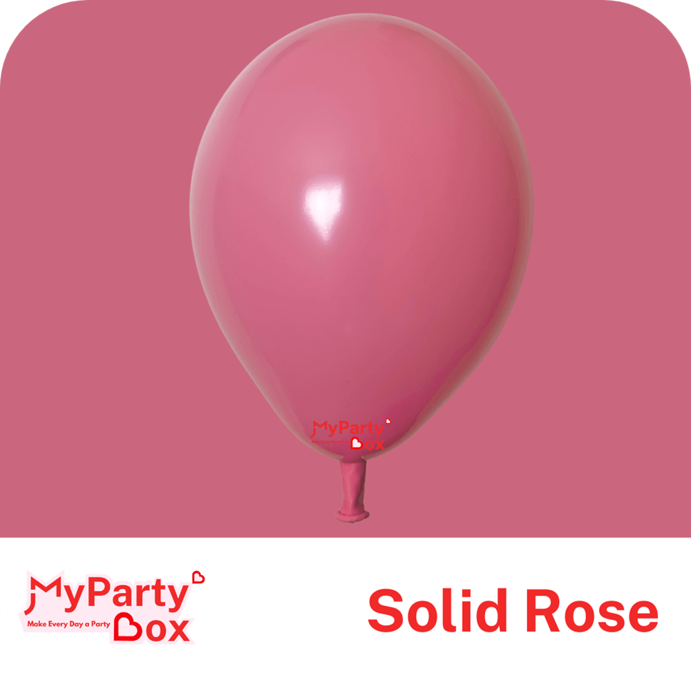 My Party Box Solid Rose Double Stuffed Latex Balloon