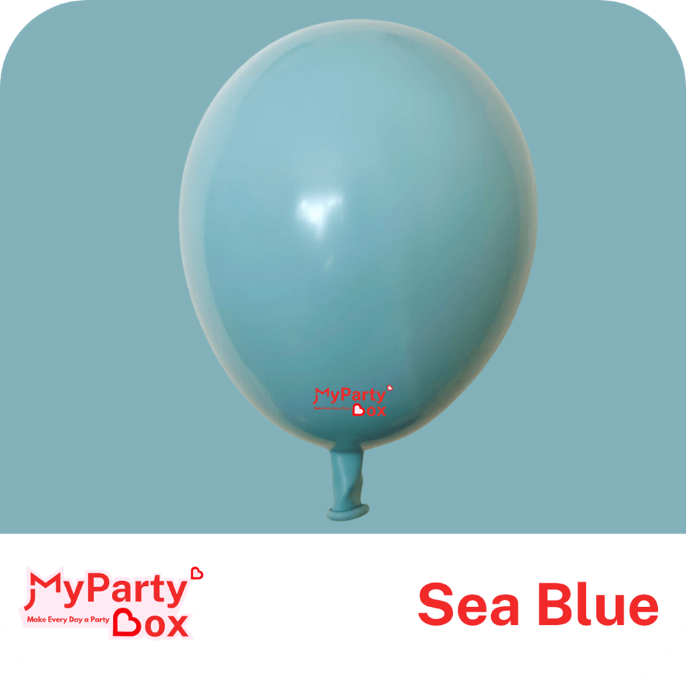 My Party Box Sea Blue Double Stuffed Latex Balloon