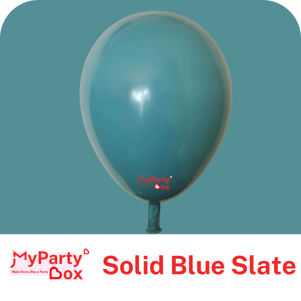 My Party Box Solid Blue Slate Double Stuffed  Party Latex Balloon