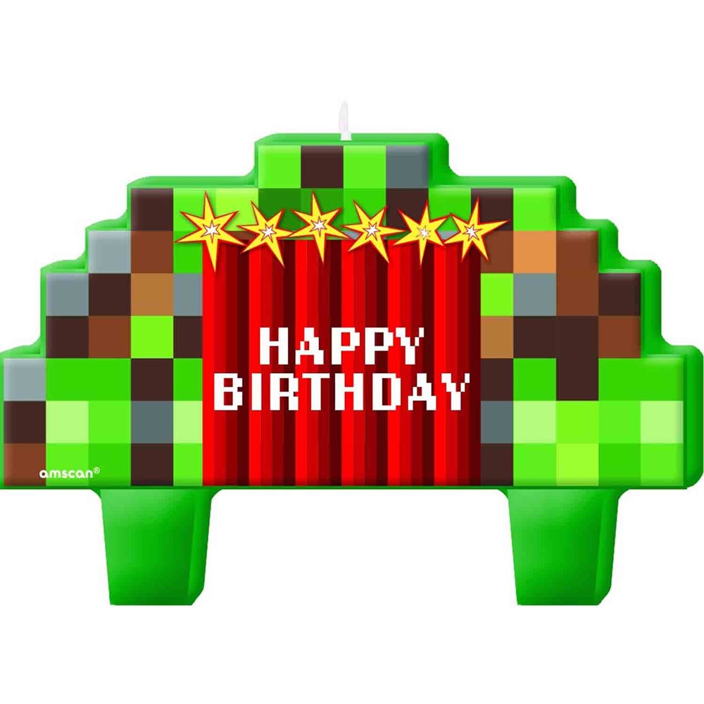 Amscan Minecraft TNT Party! Mini Moulded Birthday Candle Set