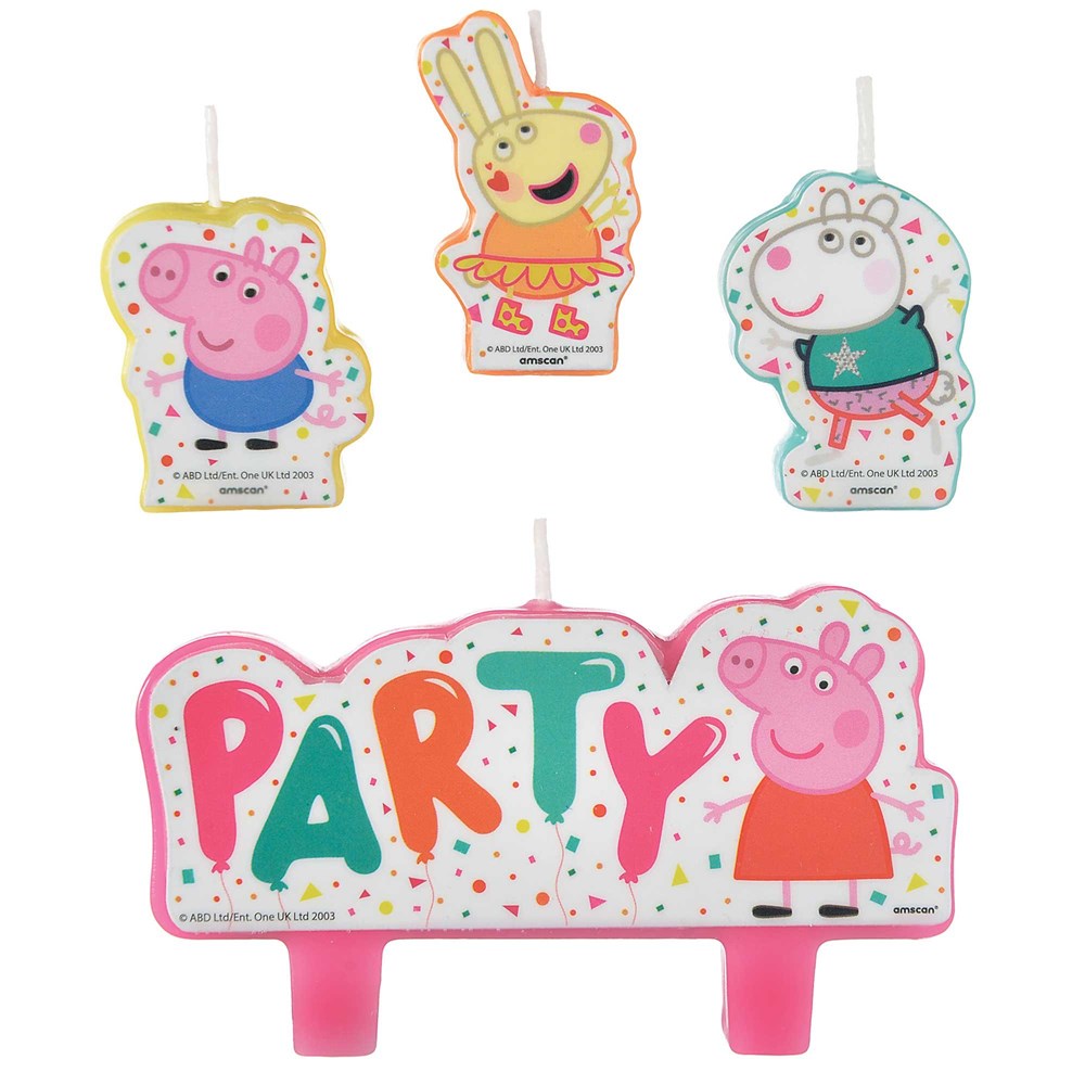 Amscan Peppa Pig Confetti Party Candle Set (PK4)