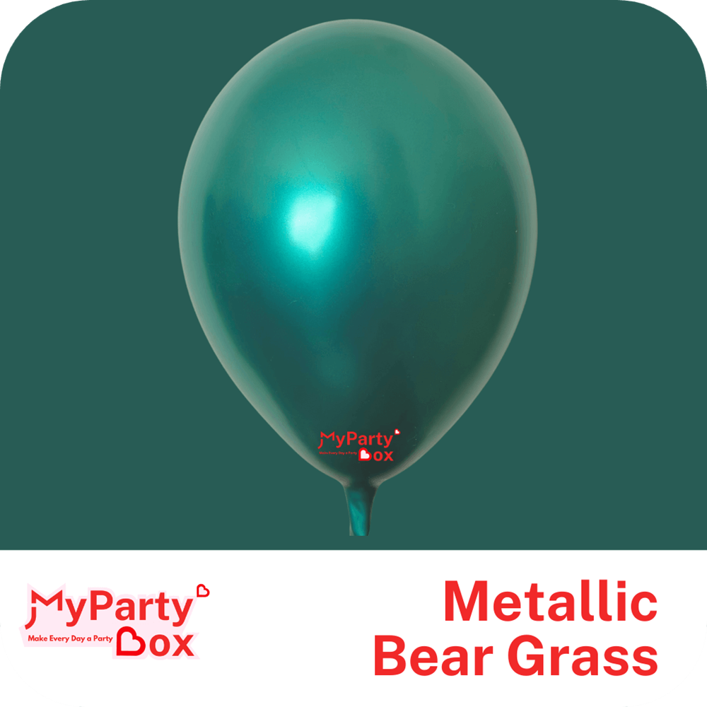 My Party Box Metallic Bear Grass Double Stuffed Party Latex Balloon