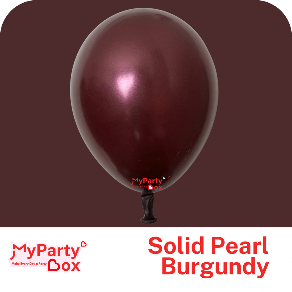 My Party Box Solid Pearl Burgundy Double Stuffed Latex Balloon