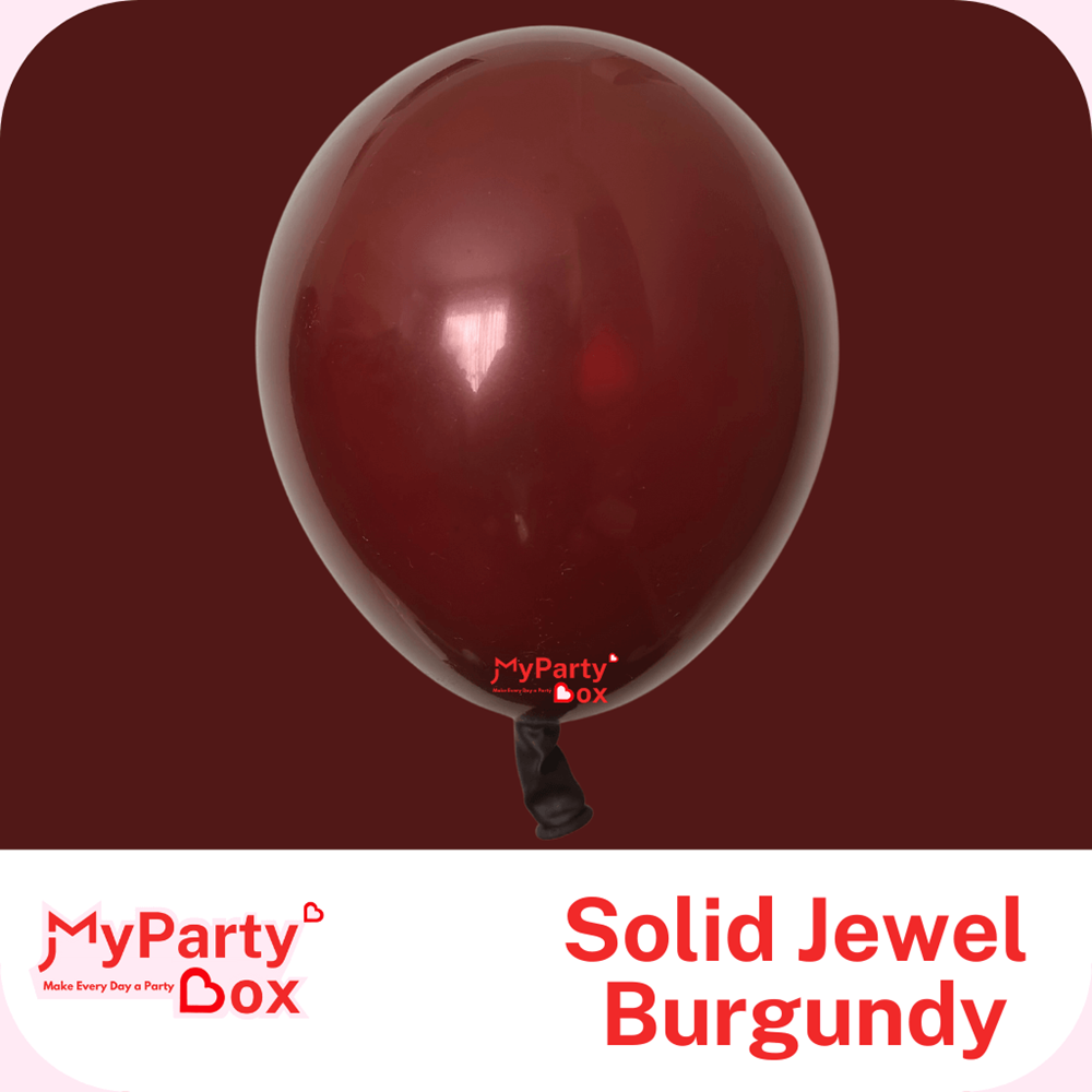 My Party Box Solid Jewel Burgundy Double Stuffed Latex Balloon