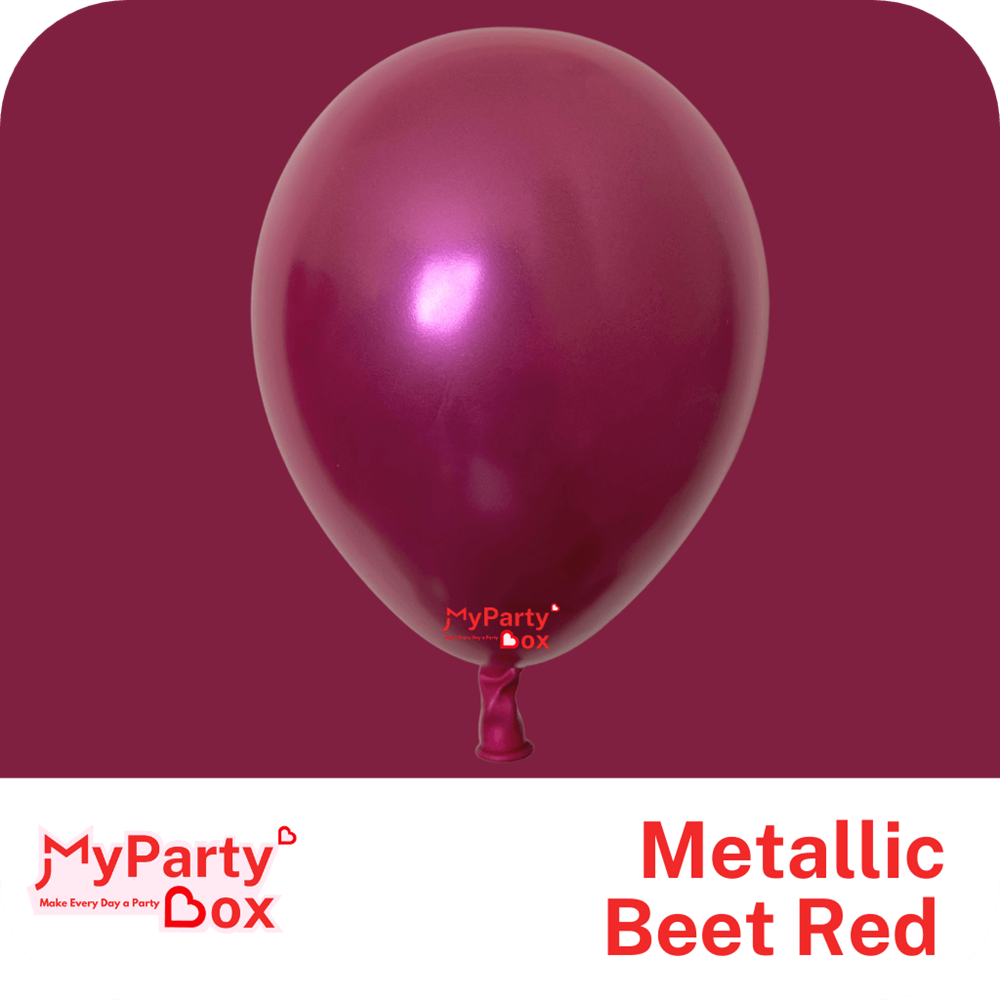 My Party Box Metallic Beet Red Double Stuffed Latex Balloon