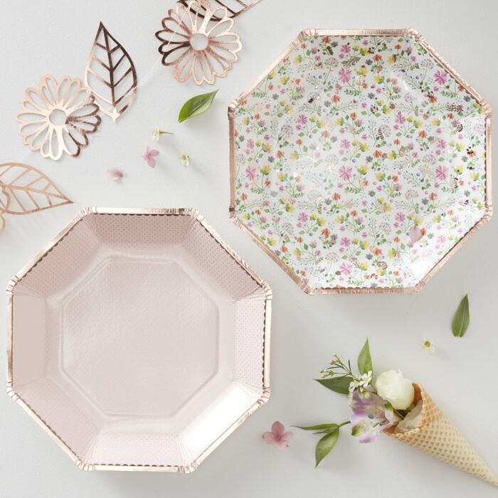 Ginger Ray Ditsy Floral Paper Plates (PK8)