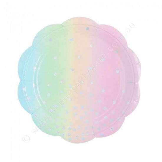 Illume Iridescent Rainbow Color Paper Plate 