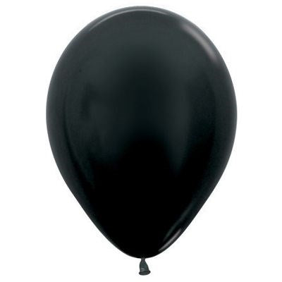 Sempertex Metallic Black Regular Latex Balloon