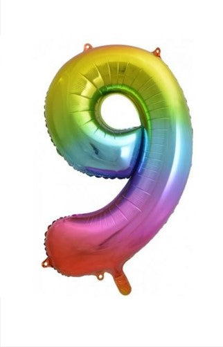 Decotex 34" Bright Rainbow Foil Number Balloon 9