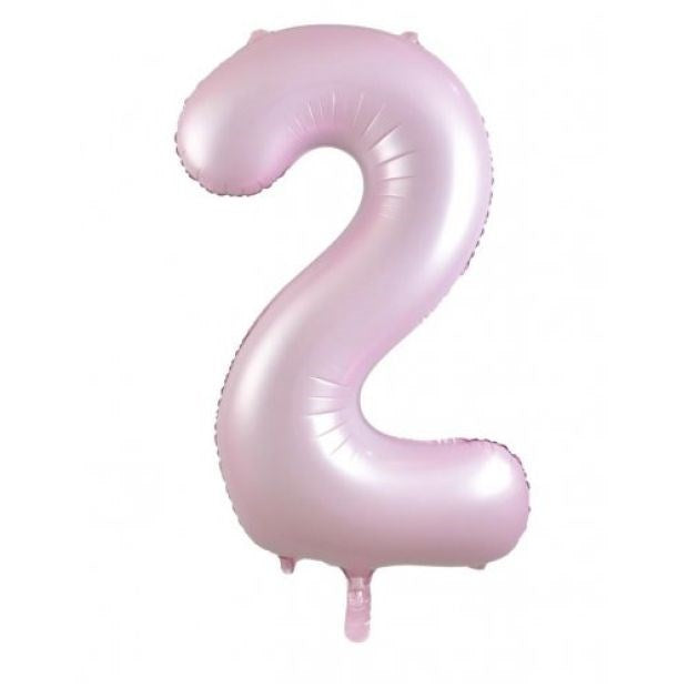 Pastel Matte Pink Foil Number Balloon 2