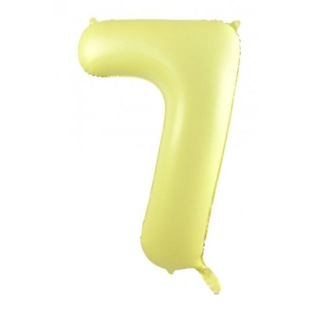 34"(86cm) Pastel Matte Yellow Foil Number Balloon 7