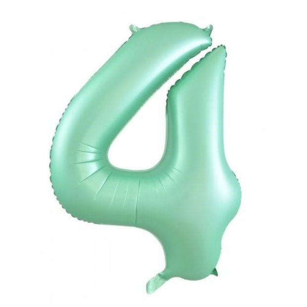 34"(86cm) Pastel Matte Mint Foil Number Balloon 4