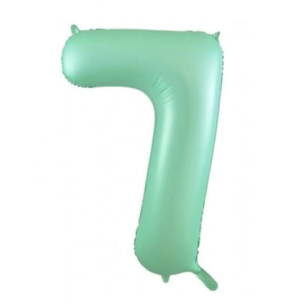 34"(86cm) Pastel Matte Mint Foil Number Balloon 7