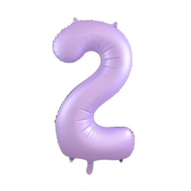 Pastel Matte Lilac Foil Number Balloon 2