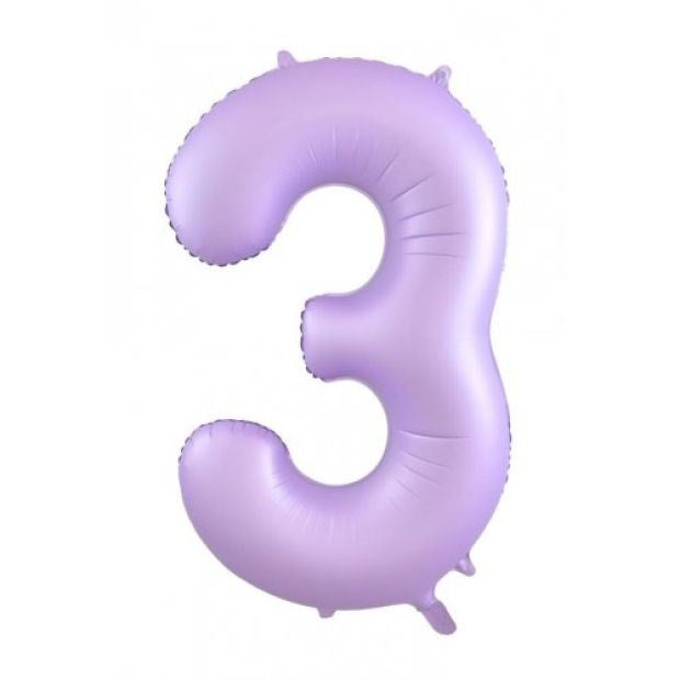 34"(86cm) Pastel Matte Lilac Foil Number Balloon 3