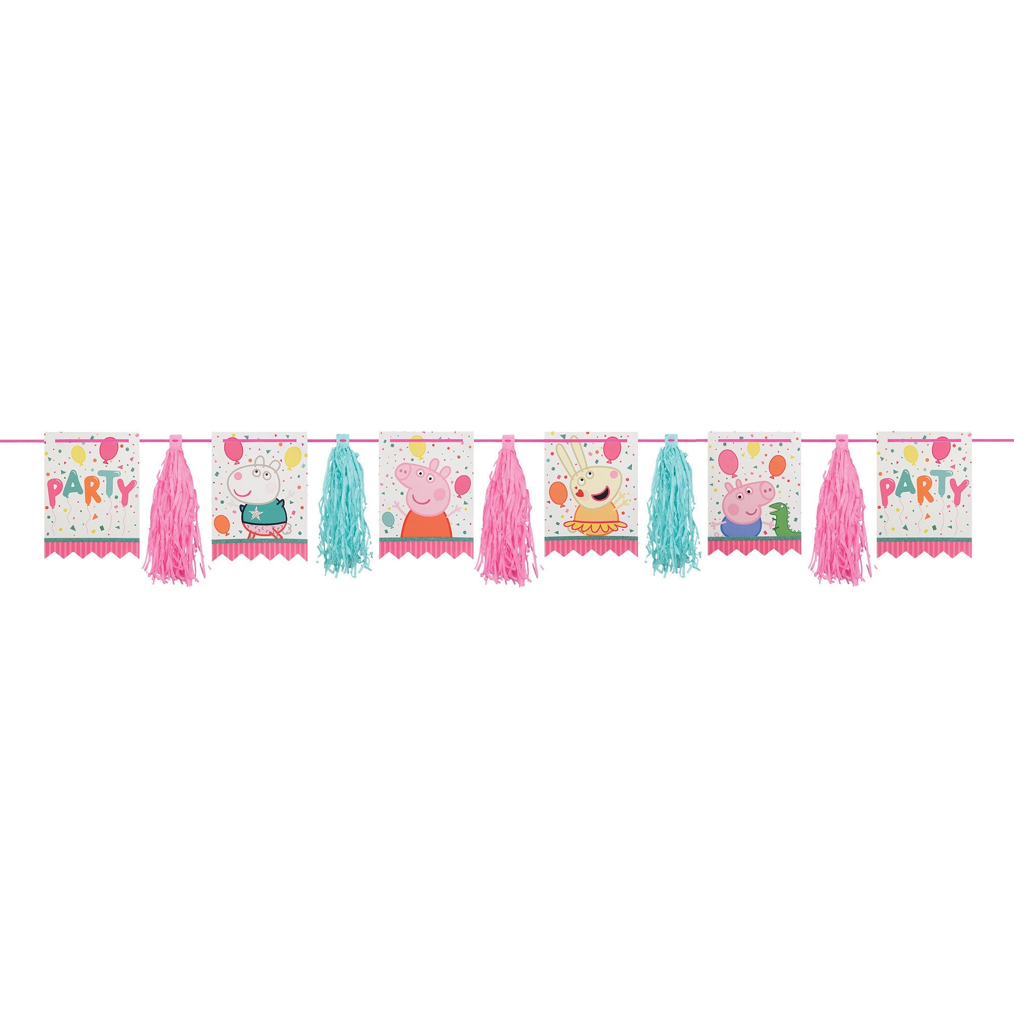 Amscan Peppa Pig Confetti Party Pennants & Tassel Garland Glittered