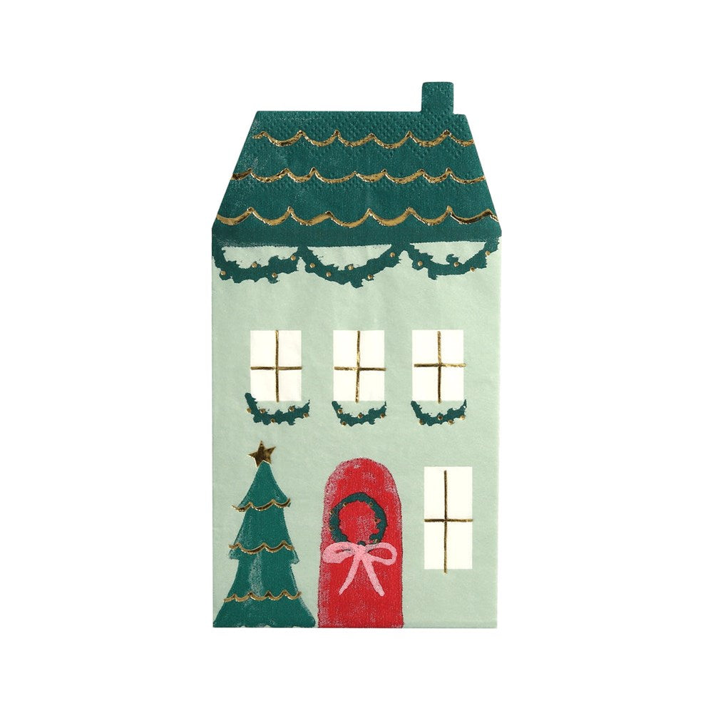 Christmas House Napkins (PK16)