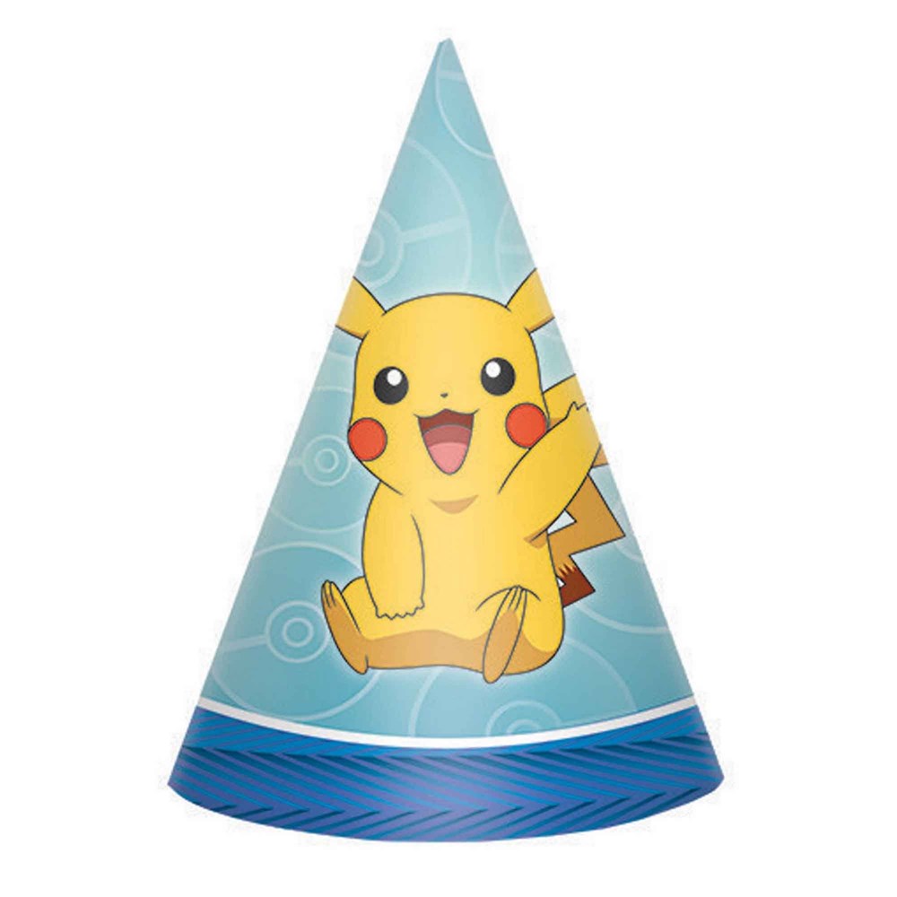 Amscan Pokemon Core Cone Hats Paper (PC8)