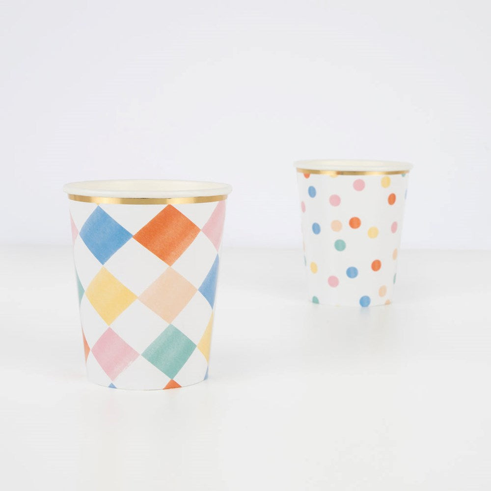 Colourful Pattern Cups l Rainbow Party l My Party Box – Mypartybox.co.nz