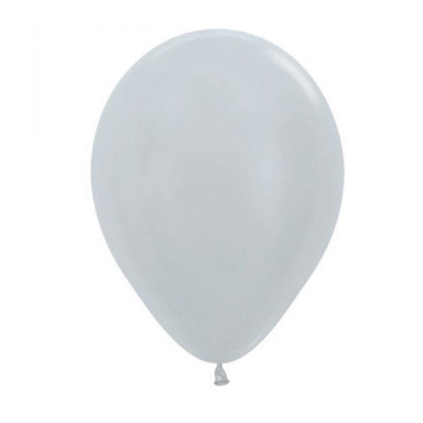 Sempertex Satin Silver Regular Latex Balloon