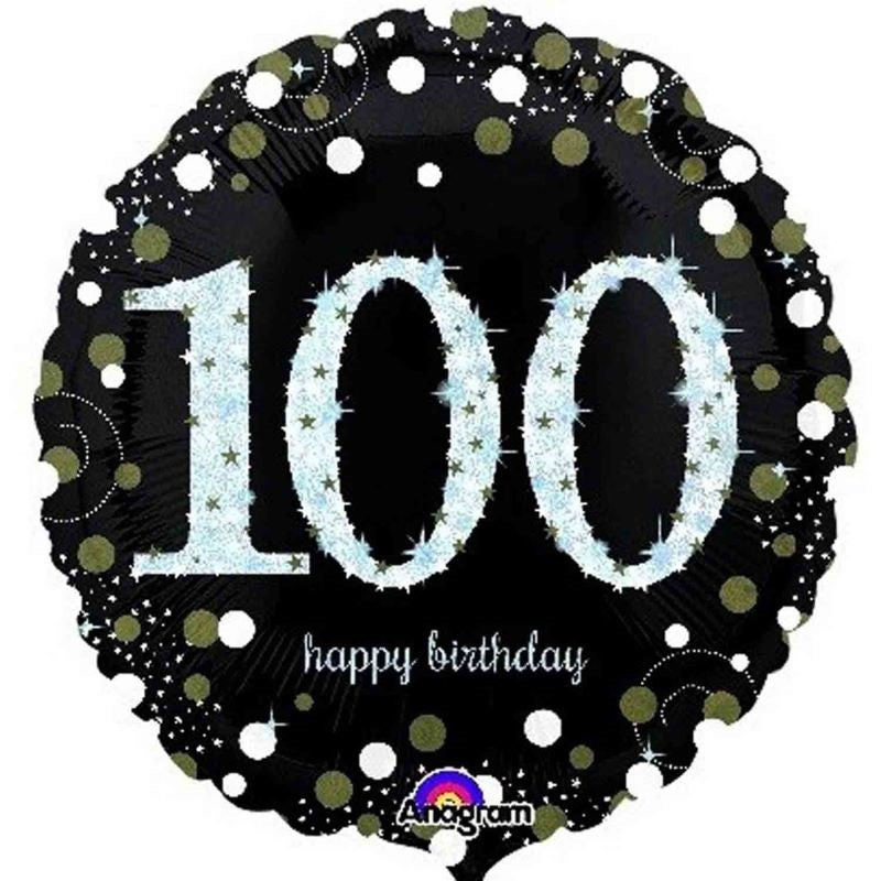 Holographic Sparkling Celebration 100th Foil Balloon