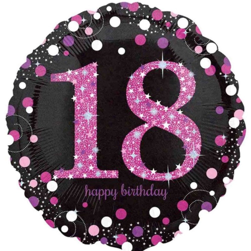 Holographic Pink Celebartion 18th Foil Balloon