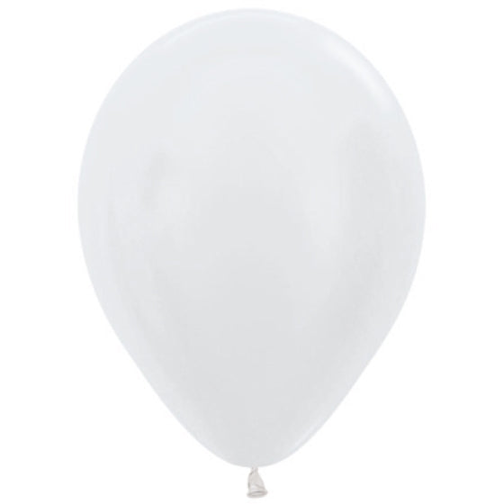 Sempertex Satin White Regular Latex Balloon