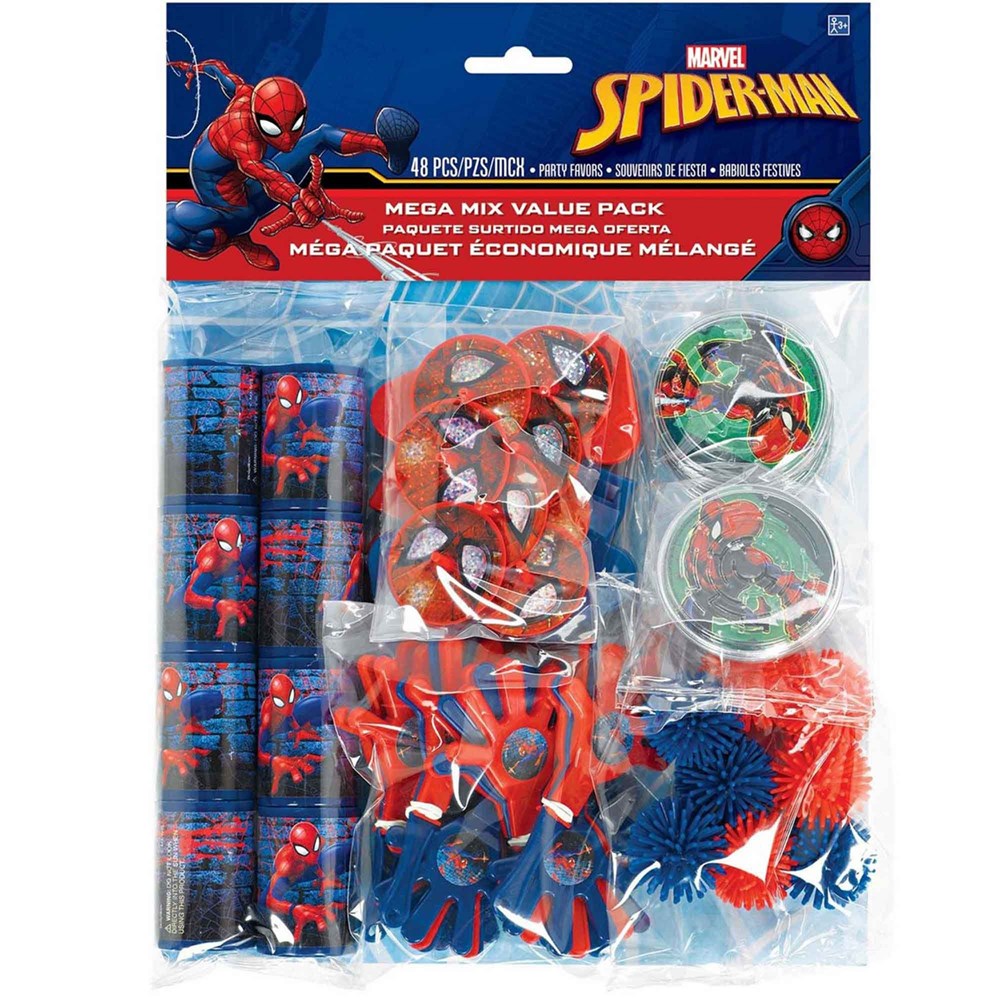 Amscan Spider-Man Webbed Wonder Mega Mix Favors Value Pack