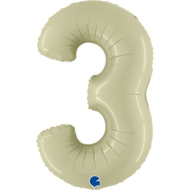 Olive Green Foil Number Balloon 3