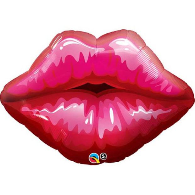 Qualatex Big Red Kissey Lips Foil Balloon