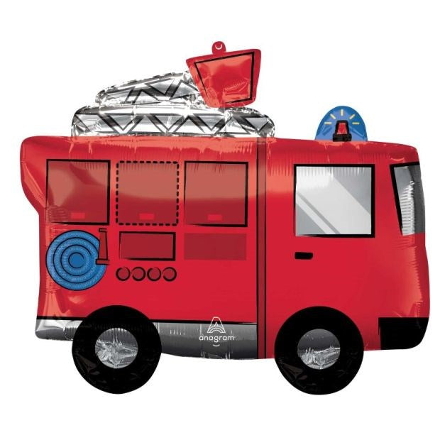 Anagram Red Fire Truck Super Shape Foil Balloon