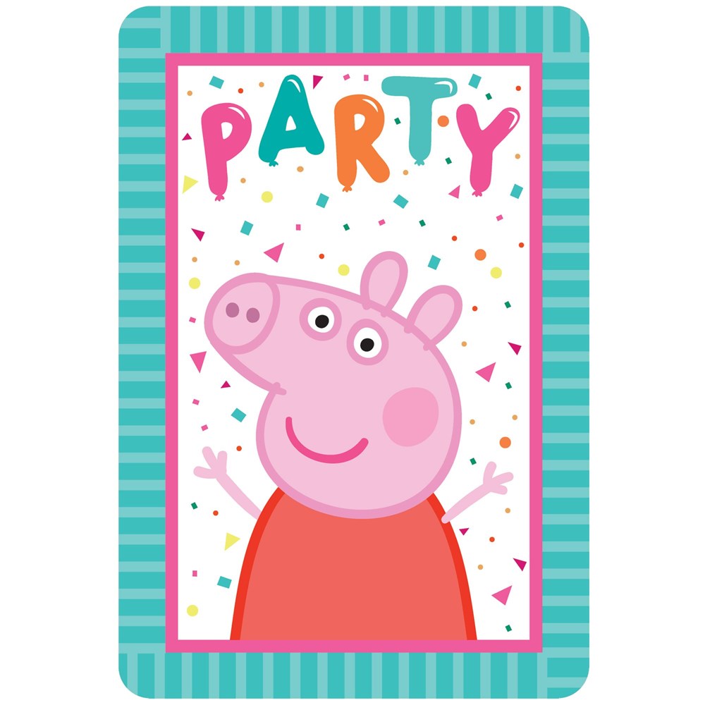 Amscan Peppa Pig Confetti Party Postcard Invitations (PK8)