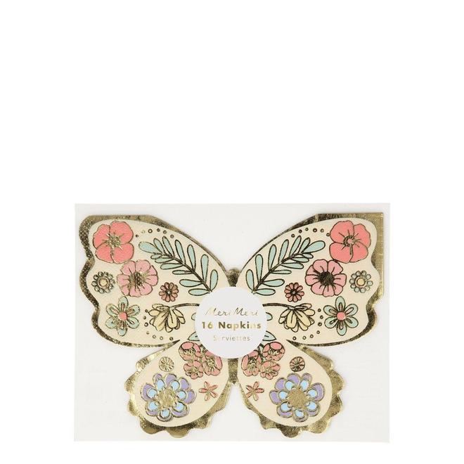 MeriMeri Floral Butterfly Napkins (PK16) in package